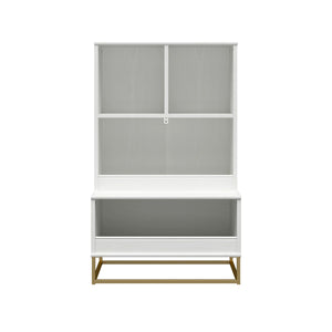 Charlie 3 Piece TV Stand & Toy Storage Organizer / Bookcase Bundle, White - White