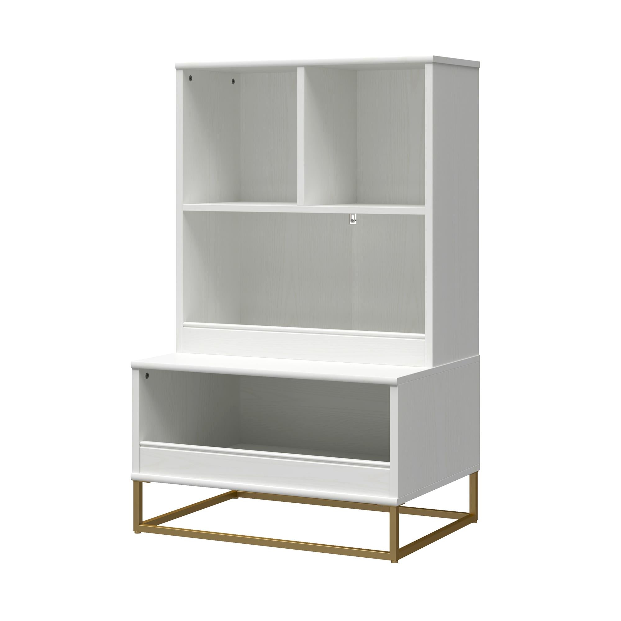 Charlie 3 Piece TV Stand & Toy Storage Organizer / Bookcase Bundle, White - White