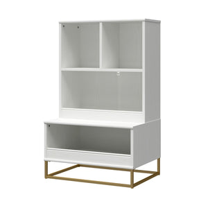 Charlie 3 Piece TV Stand & Toy Storage Organizer / Bookcase Bundle, White - White