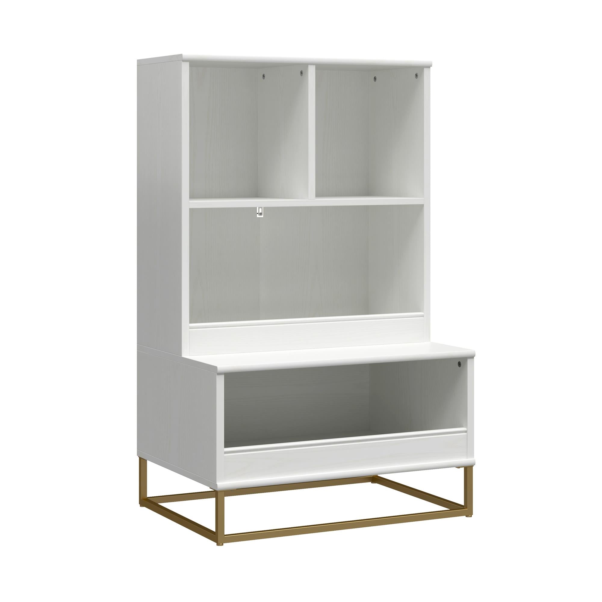 Charlie 3 Piece TV Stand & Toy Storage Organizer / Bookcase Bundle, White - White