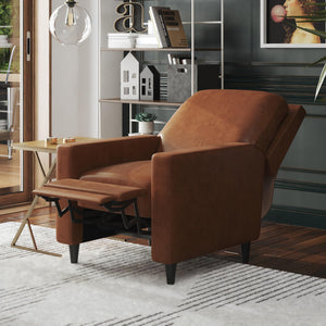 Novogratz Lana Pushback Recliner - Camel Faux Leather