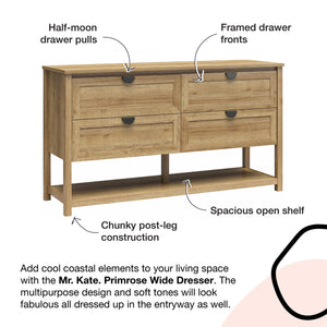 Mr. Kate Primrose Wide 4 Drawer Dresser - Natural