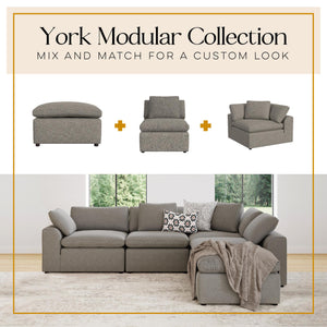 Cortney's Collection York Modular Armless Chair - Taupe
