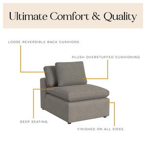 Cortney's Collection York Modular Armless Chair - Taupe