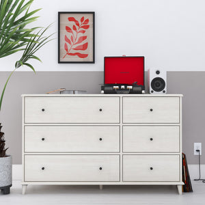 Ameriwood Home Farnsworth 6-Drawer Dresser - Ivory Oak - 6 Drawer