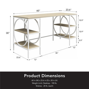 Ameriwood Home Strafford Double Pedestal Desk - Pale Oak
