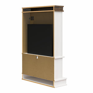 Ameriwood Home Mateo Electric Fireplace with Mantel and Open Shelf - Ivory Oak