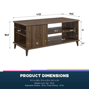Ameriwood Home Farnsworth Coffee Table - Columbia Walnut