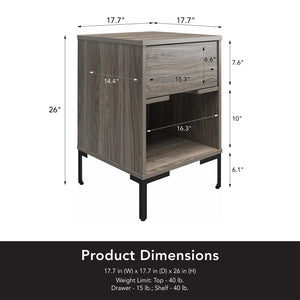 Ameriwood Home Rolland Nightstand - Weathered Oak