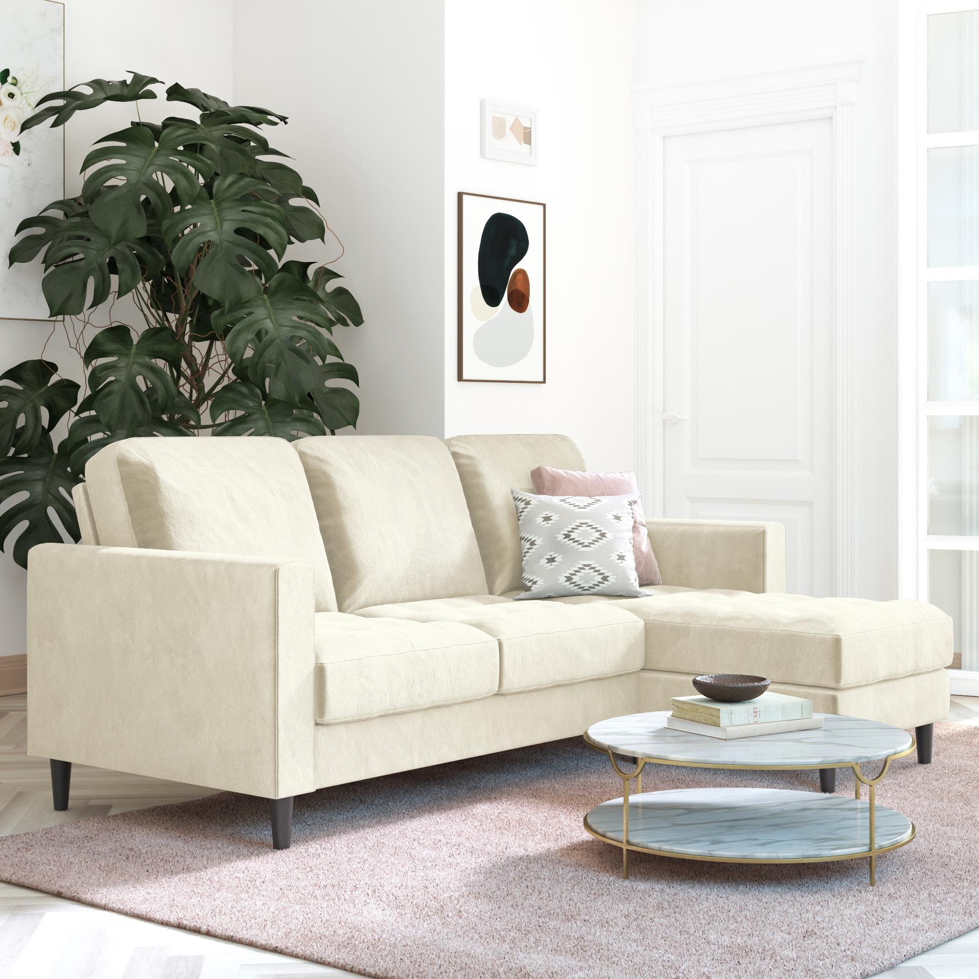 CosmoLiving Strummer Reversible Sectional Sofa - Ivory