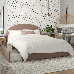 Mr. Kate Moon Upholstered Bed with Storage - Blush - Full