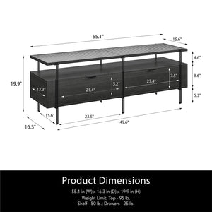 Ameriwood Home Vance TV Stand for TVs up to 60" - Black Oak