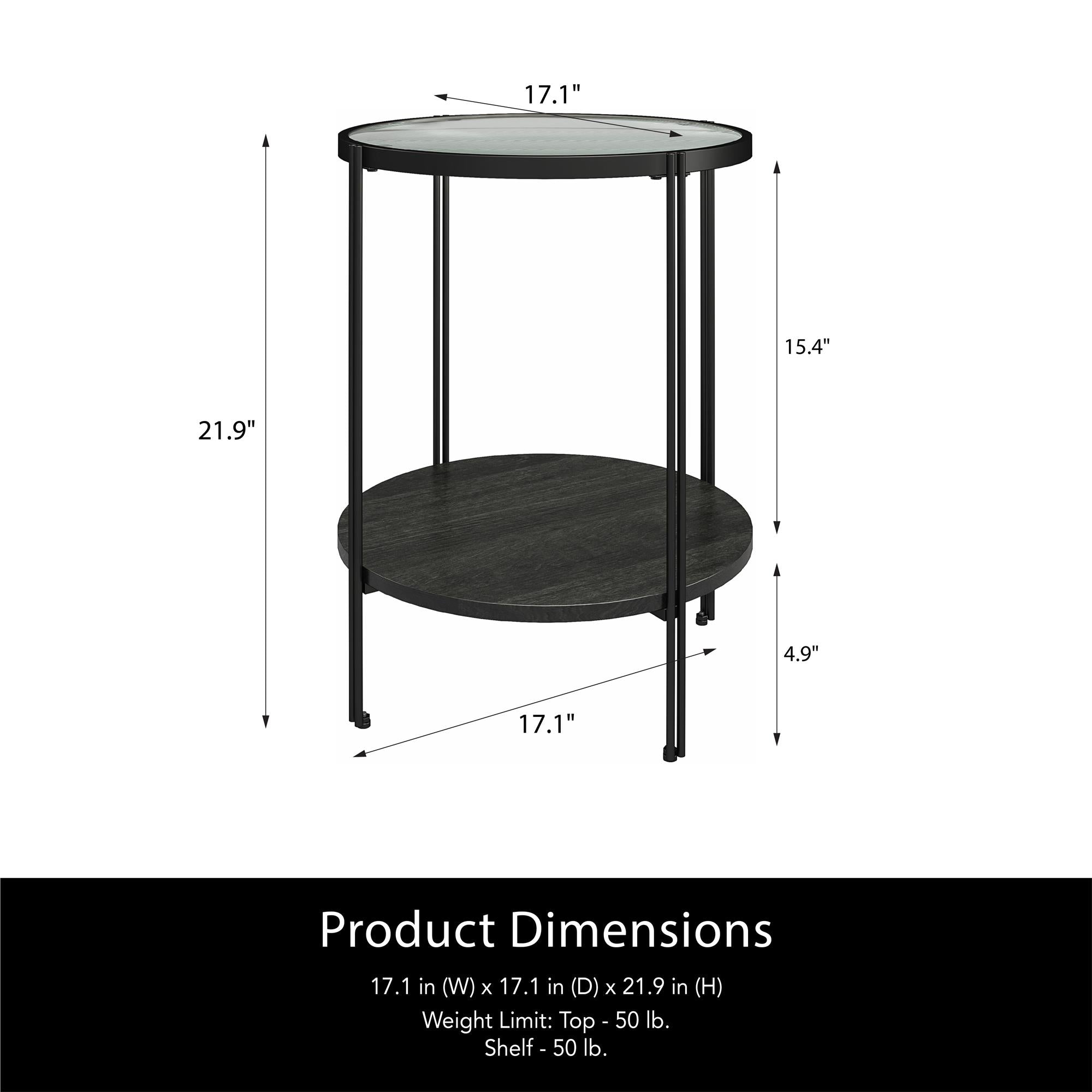 Ameriwood Home Vance Round End Table - Black Oak