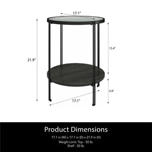 Ameriwood Home Vance Round End Table - Black Oak
