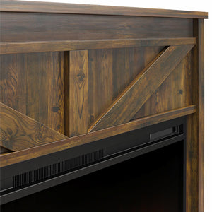 Ameriwood Home Farmington Wide Modern Farmhouse Mantel with Electric Fireplace - Century Barn Pine