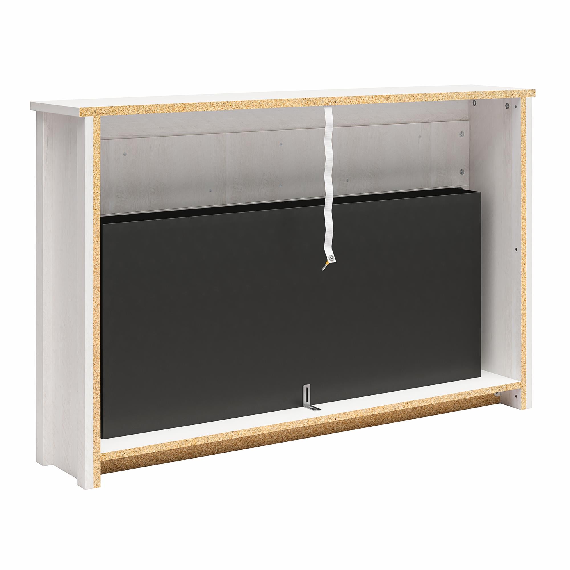Ameriwood Home Farmington Wide Modern Farmhouse Mantel with Electric Fireplace - Ivory Oak