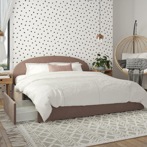 Mr. Kate Moon Upholstered Bed with Storage - Blush - King