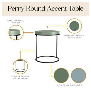 Cortney's Collection Perry Round Accent Table - Sage