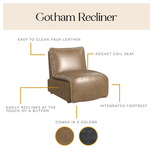 Cortney's Collection Gotham Power Motion Recliner - Acorn