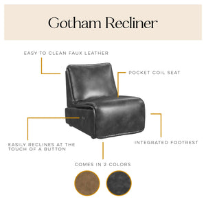 Cortney's Collection Gotham Power Motion Recliner - Espresso