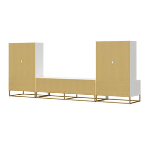 Charlie 3 Piece TV Stand & Toy Storage Organizer / Bookcase Bundle, White - White