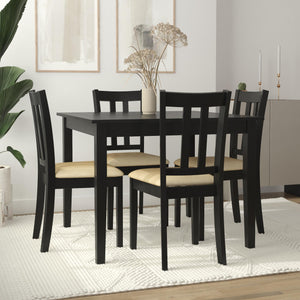 DHP Redmond 5-Piece Traditional Dining Set - Black / Beige
