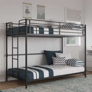 DHP Daven Easy Assembly Kids Metal Bunk Bed - Black - Twin-Over-Twin