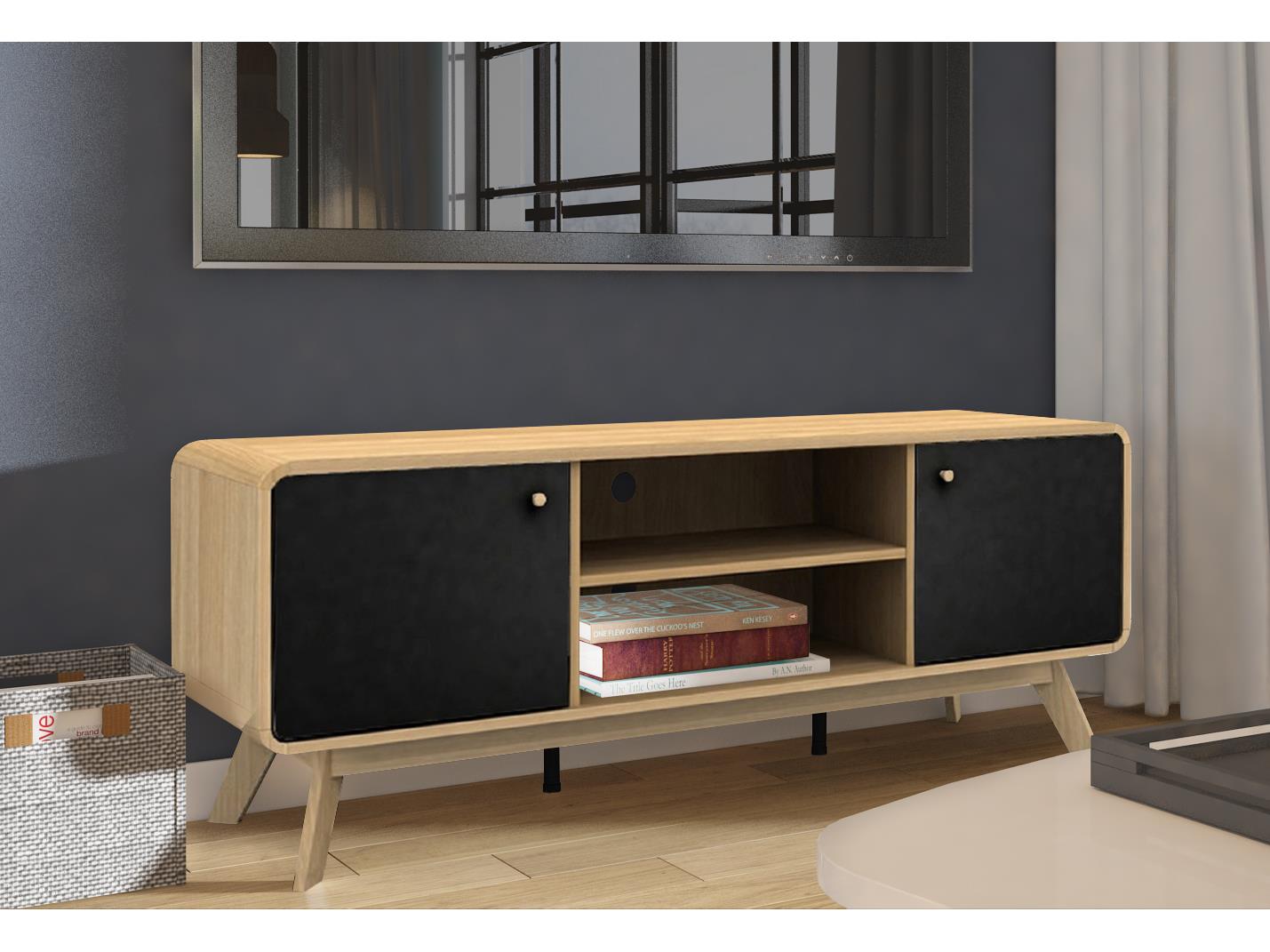 Ren Home Leva Media Console TV Stand - Light Oak