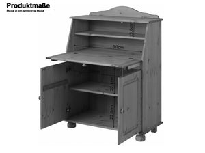 RealRooms Chester Fold-out Desk - Rich Brown