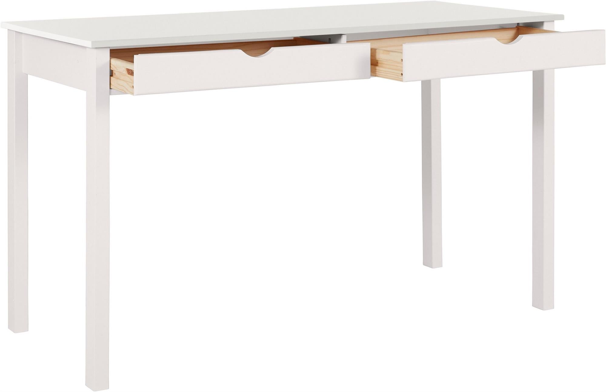 Ren Home Rom Desk with 2 Slim Drawers - White