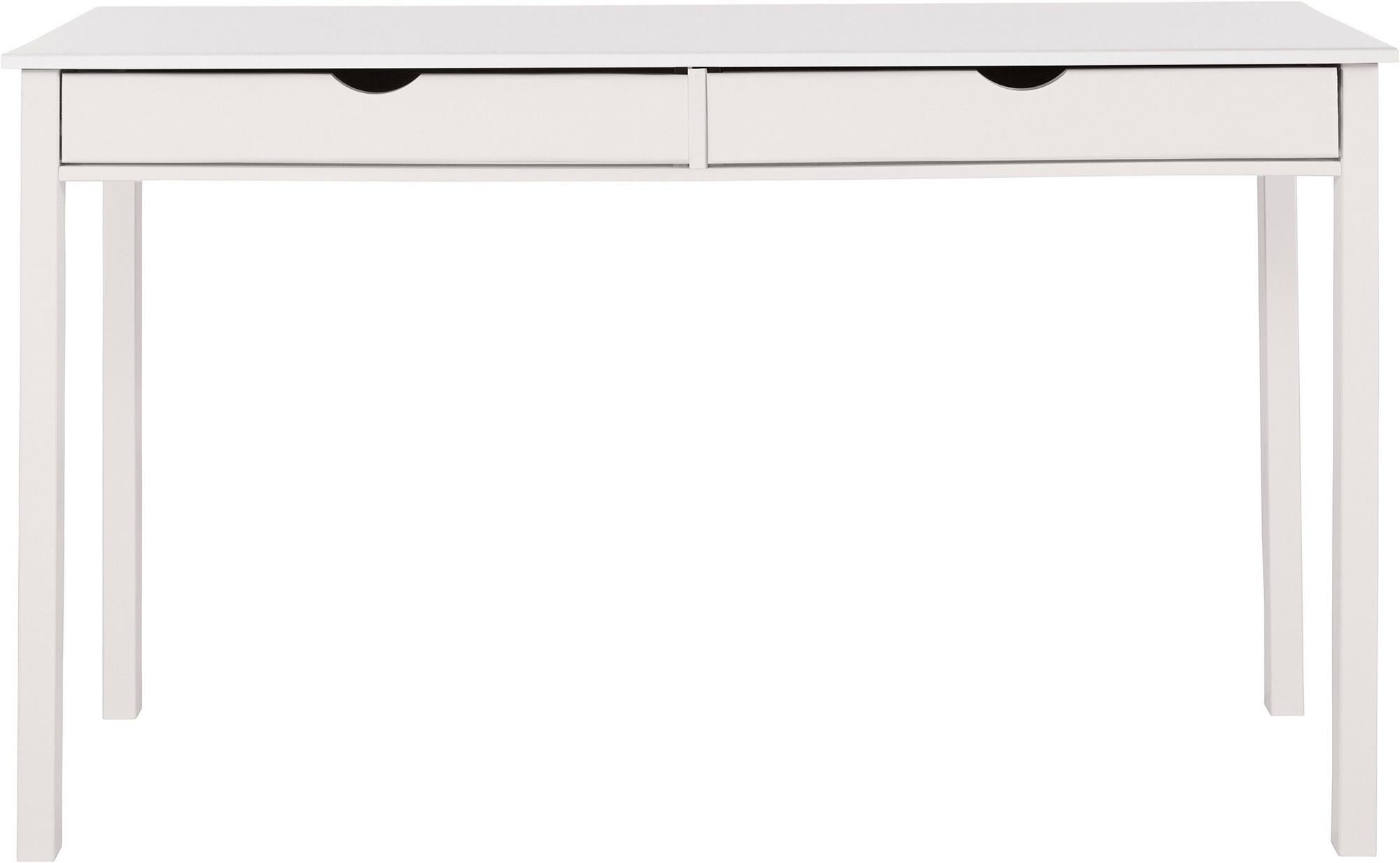 Ren Home Rom Desk with 2 Slim Drawers - White