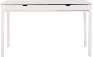Ren Home Rom Desk with 2 Slim Drawers - White