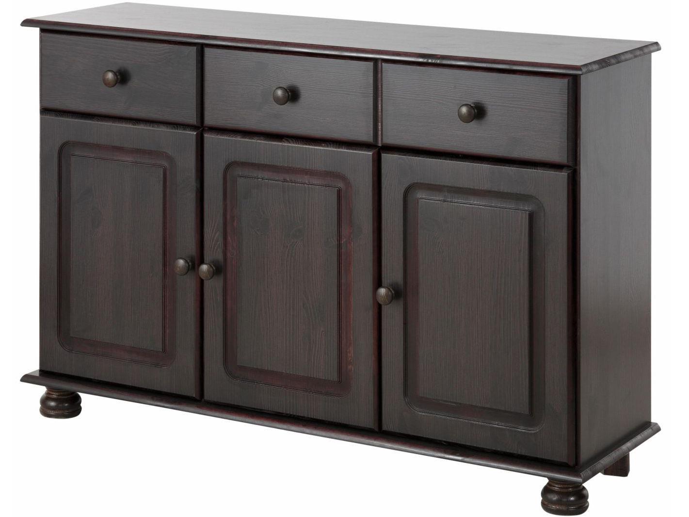 RealRooms Chester Sideboard with 3 Doors - Rich Brown