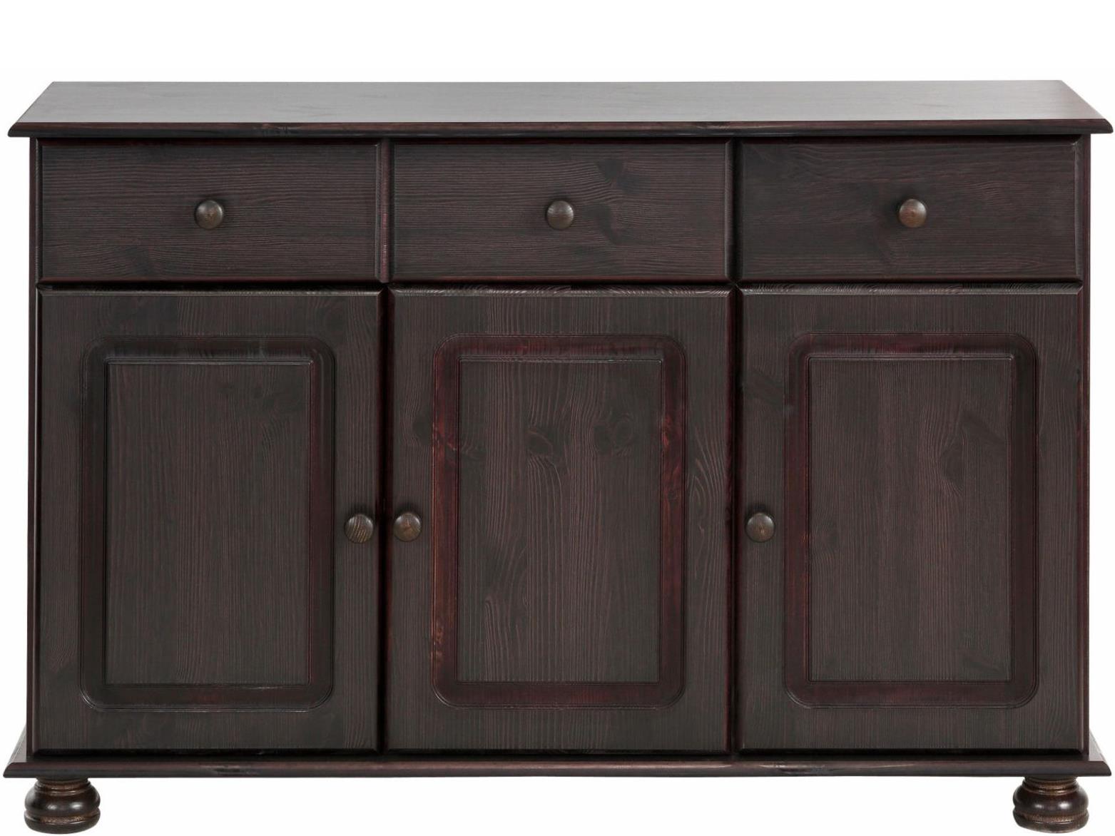 RealRooms Chester Sideboard with 3 Doors - Rich Brown