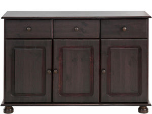 RealRooms Chester Sideboard with 3 Doors - Rich Brown