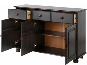 RealRooms Chester Sideboard with 3 Doors - Rich Brown