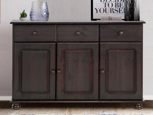 RealRooms Chester Sideboard with 3 Doors - Rich Brown