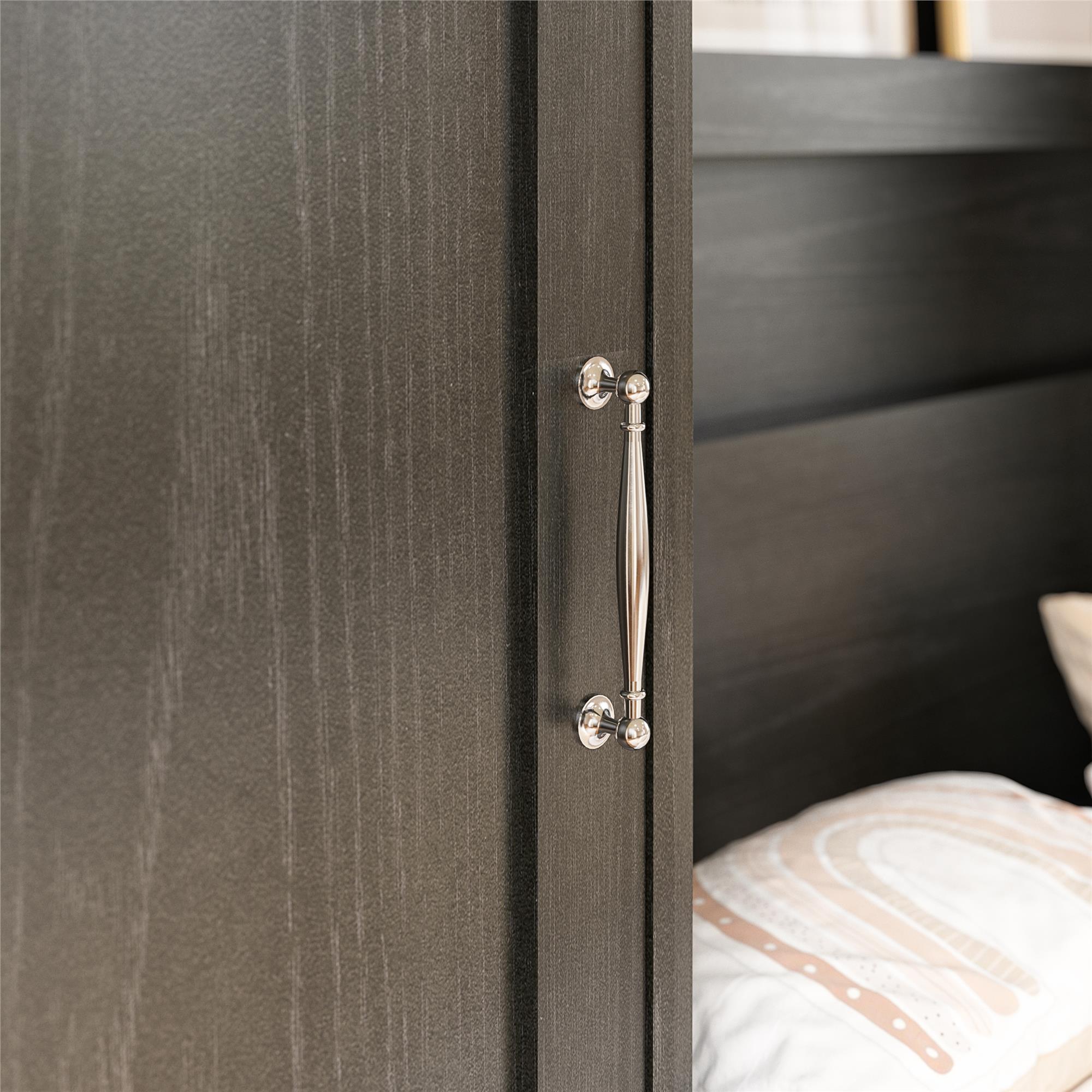 Novogratz Her Majesty Wardrobe Storage Cabinet with Shelves - Black Oak
