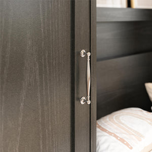 Novogratz Her Majesty Wardrobe Storage Cabinet with Shelves - Black Oak