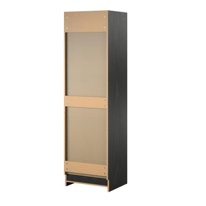 Novogratz Her Majesty Wardrobe Storage Cabinet with Shelves - Black Oak