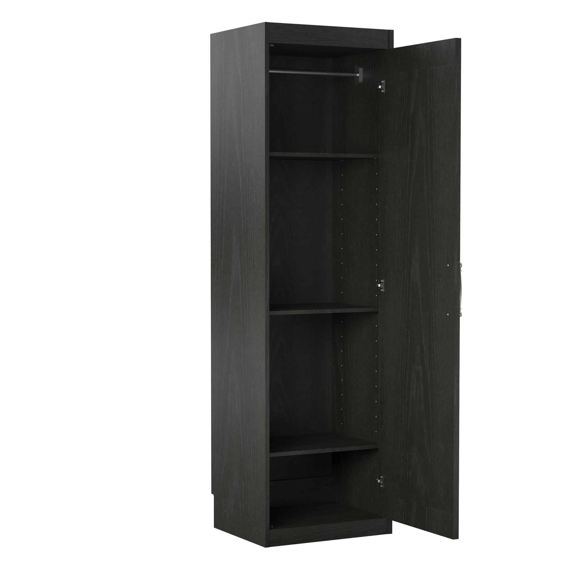Novogratz Her Majesty Wardrobe Storage Cabinet with Shelves - Black Oak