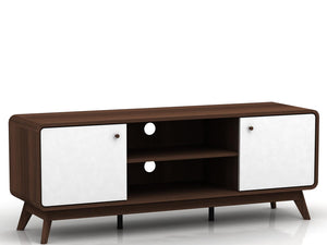 Ren Home Leva Media Console TV Stand - Walnut / White