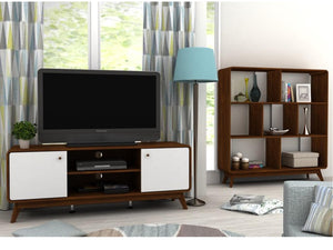 Ren Home Leva Media Console TV Stand - Walnut / White