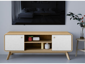 Ren Home Leva Media Console TV Stand - Oak