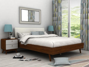 Ren Home Leva 2 Drawer Nightstand - Dark Oak and White