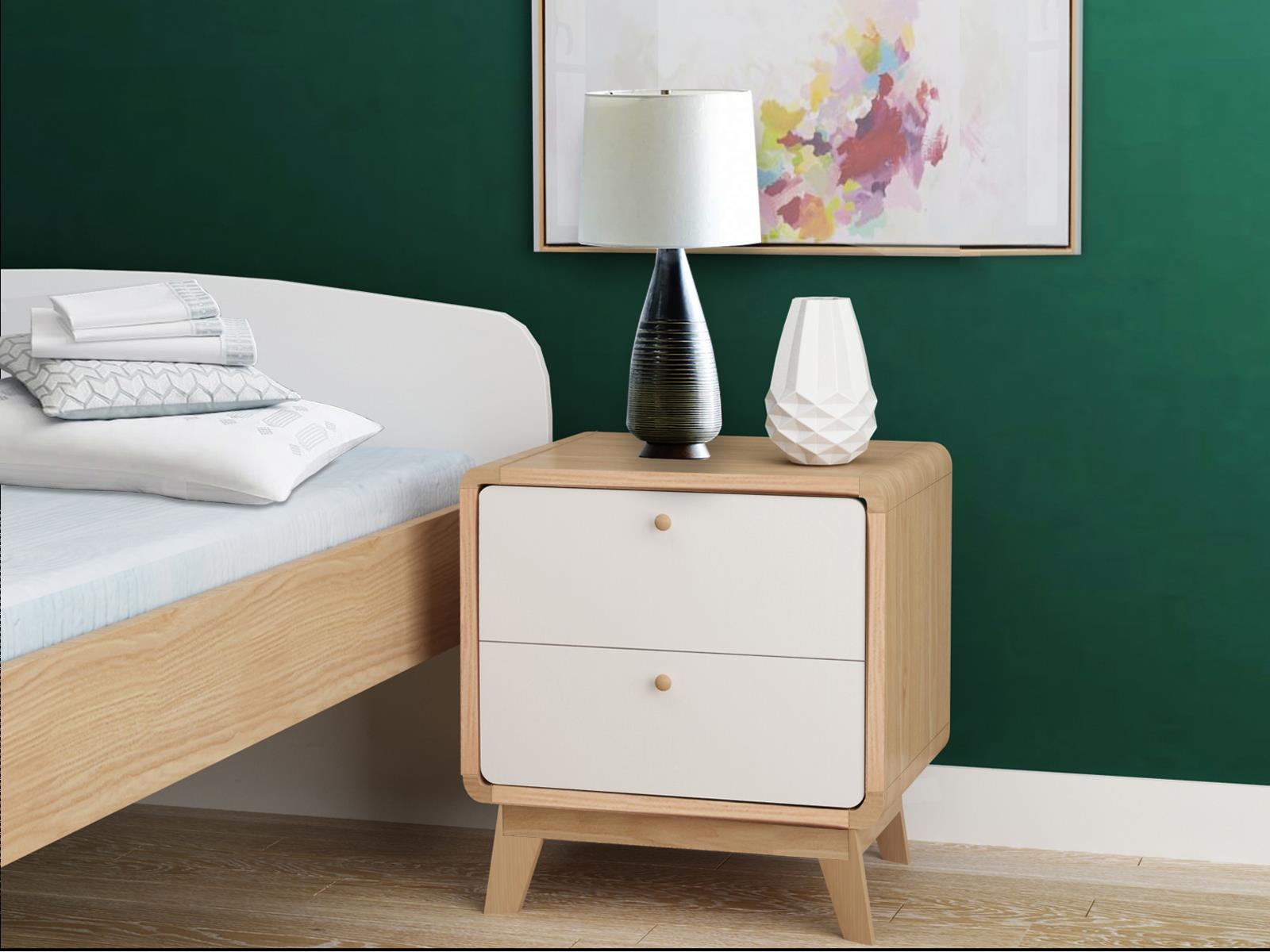 Ren Home Leva 2 Drawer Nightstand - Oak