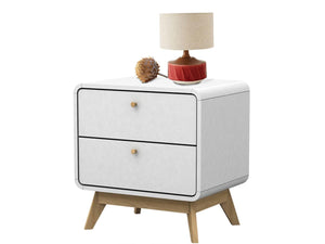Ren Home Leva 2 Drawer Nightstand - White