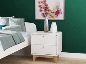 Ren Home Leva 2 Drawer Nightstand - White