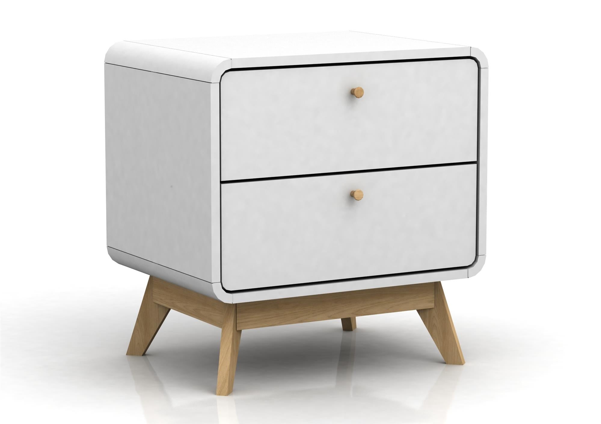 Ren Home Leva 2 Drawer Nightstand - White