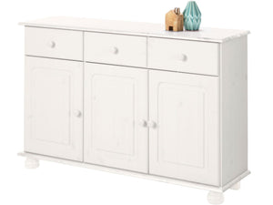 RealRooms Chester Sideboard with 3 Doors - White